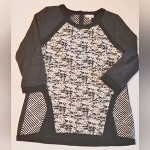 Harlyn Knit Top Block Geometric Art Women's Size L